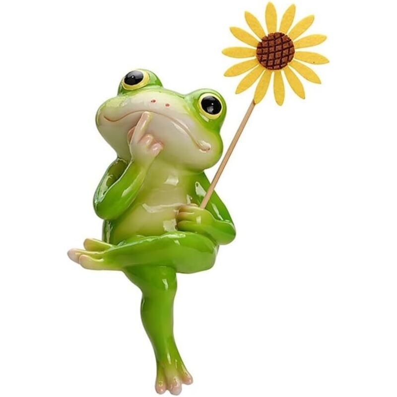 Set Mit 4 Froschfiguren Aus Kunstharz Zur Dekoration Von Gärten, Teichen, Springbrunnen Und Blumentöpfen Im Innenbereich