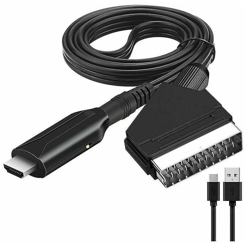 Adaptateur Peritel Hdmi Avec Câbles Hdmi Et Peritel, Convertisseur Peritel Vers Hdmi Avec Fonction De Conversion 720/1080p Compatible Pour Hdtv Monitor/vhs/sky Blu-ray/ps3/dvd Player
