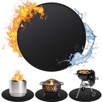 150 Cm Große Feuerstellenmatte Für Einsitzer-kochstellen, Doppelseitig, Feuerhemmend, Schutzmatte Für Terrassen Und Runde Grills, Leicht Zu Reinigen, Wiederverwendbar