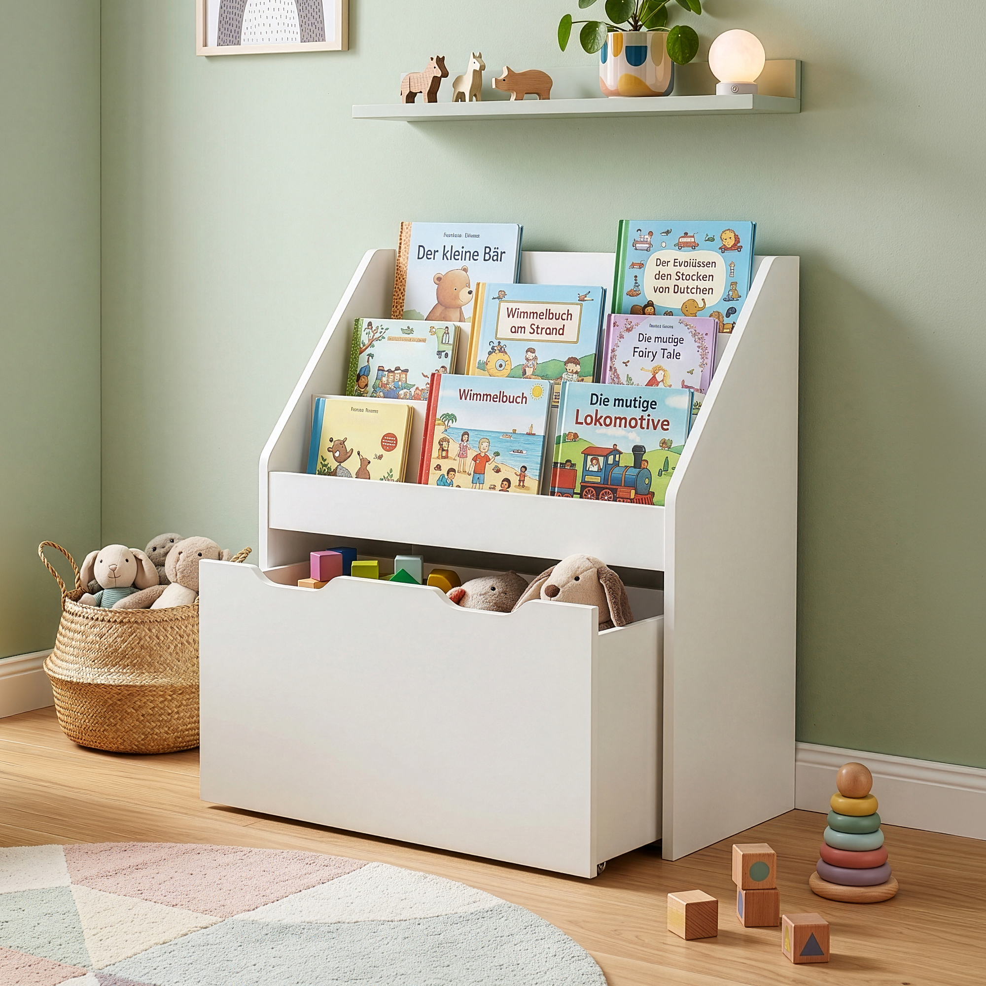 Kinderregal Sirlstalo 70x63x30 Cm Weiß [en.casa]