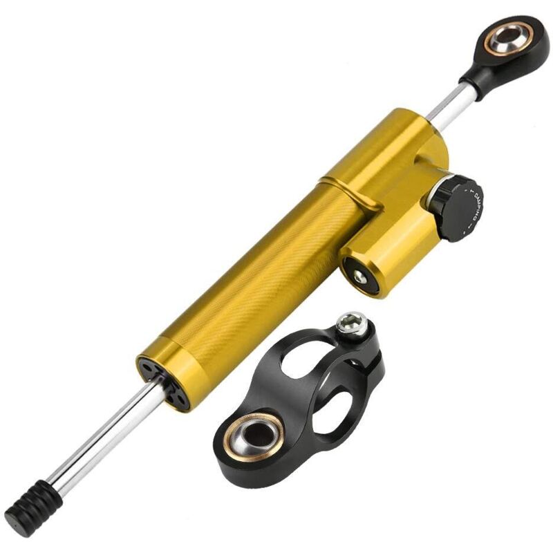 [neuwertig]lenkungsdämpfer - Universeller Lenkungsdämpfer-stabilisator Aus Aluminiumlegierung Für Motorräder (gold + Schwarz)
