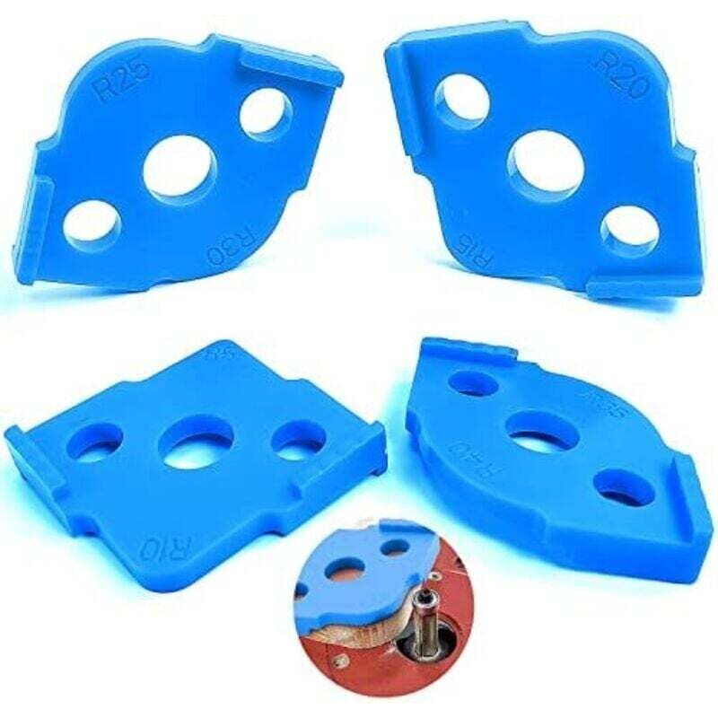 [neuwertig]set Mit 4 Tischfrässchablonen, R5 - R40 Hobelschablone, Zubehör Für Eckradiusfräsen, Halbkreis-fräsführungsschablone (blau)