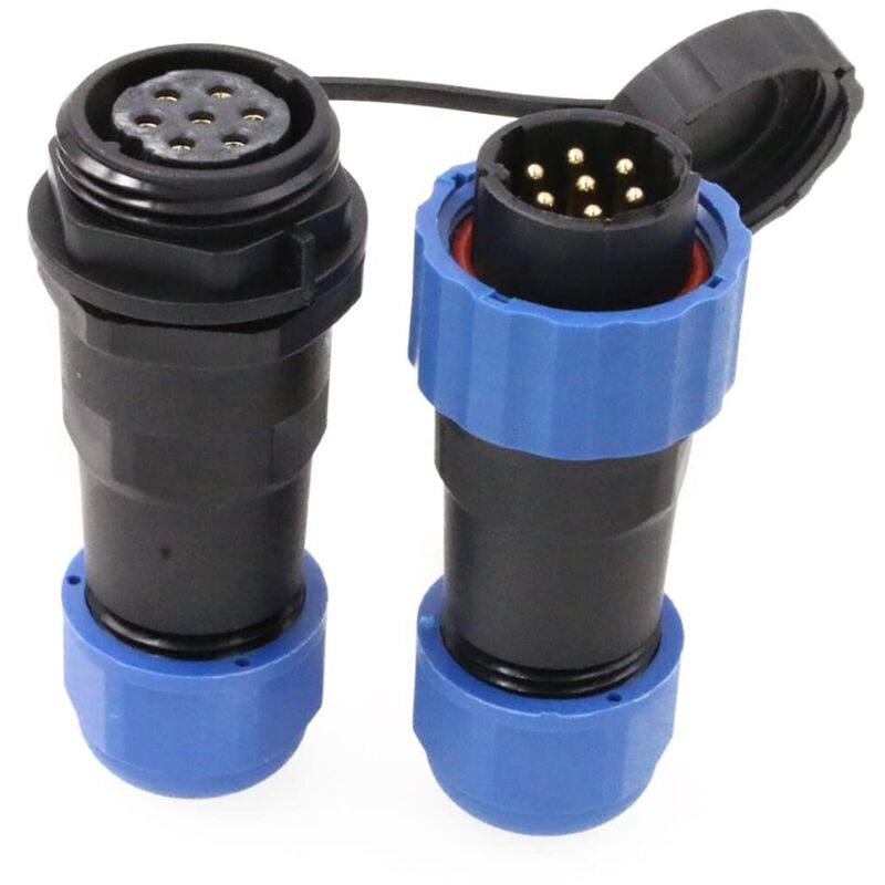 [neuwertig]ip68 Wasserdichter Runder Led-stromkabelstecker, Buchse, Draht, Elektrischer Schalttafel-lötverbinder (direktverbinder, 7-polig)