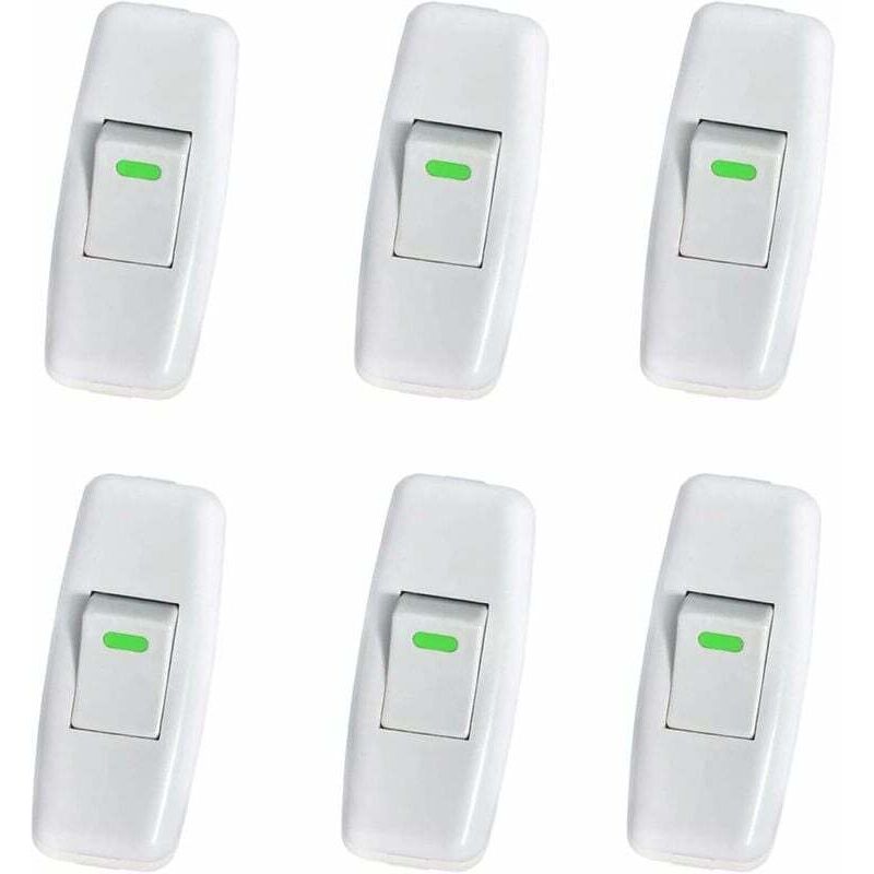 [neuwertig]lampenschalter, Torpedoschalter, Zwischenschalter, Nachttischlampenschalter, Wippschalter Für Nachttischlampen, Ersatz-ein-/ausschalter, 6er-pack