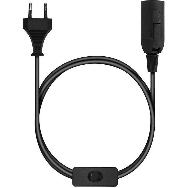 [neuwertig]e27-fassung Mit Kabel – Lampenfassung Für Glühbirne Mit Netzkabel, Stecker Und Schalter – 1,8 M Kabel