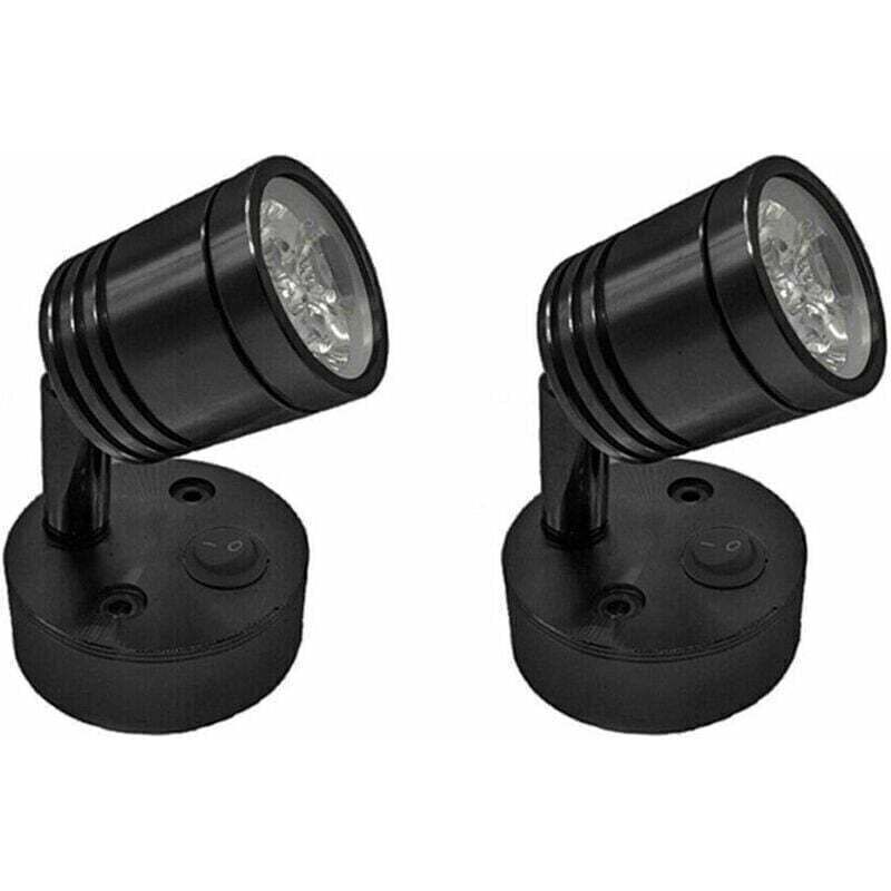 [neuwertig]12 V Led-spot-leselicht, Wandlampe, Nachttischlampe, Verstellbarer Schalter, Wohnmobil, Wohnwagen, Zylindrisch, Flexibel, Innenbeleuchtung Für Boot, Camper Van (schwarz) –