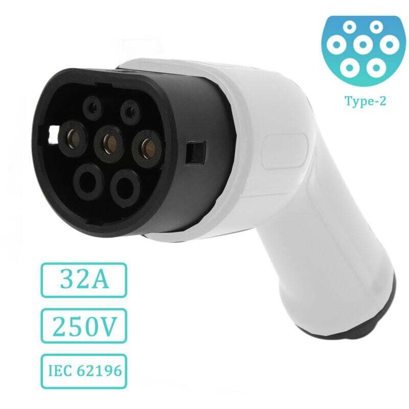 [neuwertig]ladekabel Für Elektroautos Typ 2 Iec 62196, Ersatzstecker 32 A, Schutzart Ip54, Robustes Thermoplastisches Material