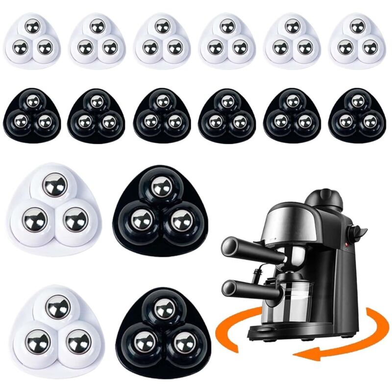 [neuwertig]set Mit 16 Möbelrollen – 360° – Mini-selbstkleberollen Mit Kugellager – Mit 3 Stahlkugellagern – Für Kaffeemaschinen, Mülleimer, Küchengeräte