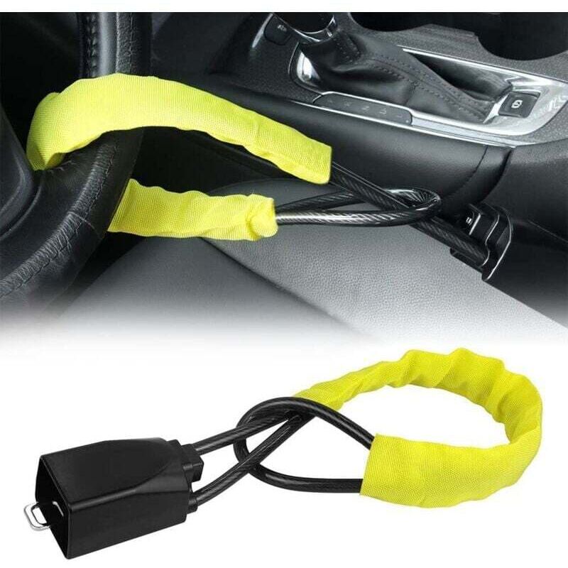 [neuwertig]gelbes Lenkradschloss, Sicherheitsgurtschloss, Diebstahlsicherung Für Handtaschen, Passend Für Die Meisten Pkw, Suvs Und Golfwagen, 655,7 Cm