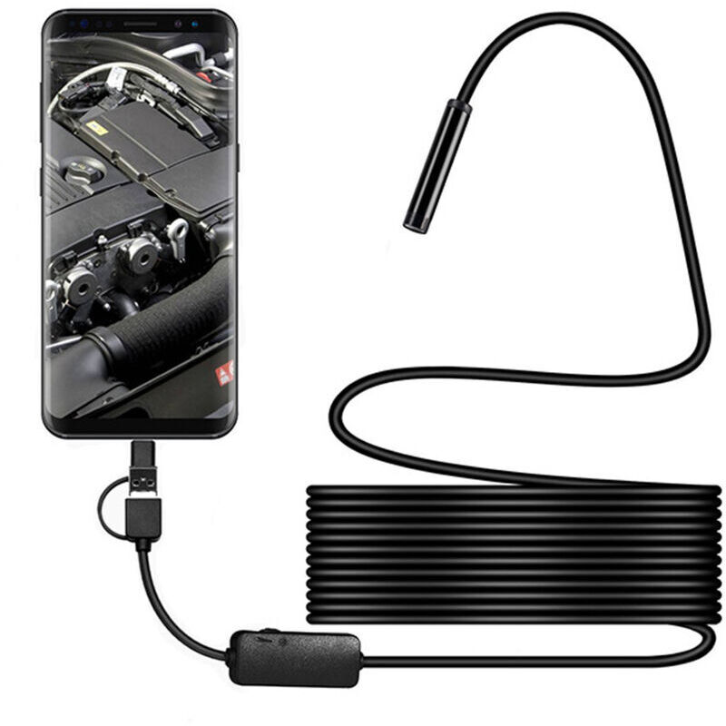 [neuwertig]endoskop, 5 M Android Otg, Wasserdichte Hd-video-endoskopiekamera Mit Sicherheitskabel, 6 Led-leuchten Für Samsung Galaxy/sony/nexus Android-smartphones Und -computer