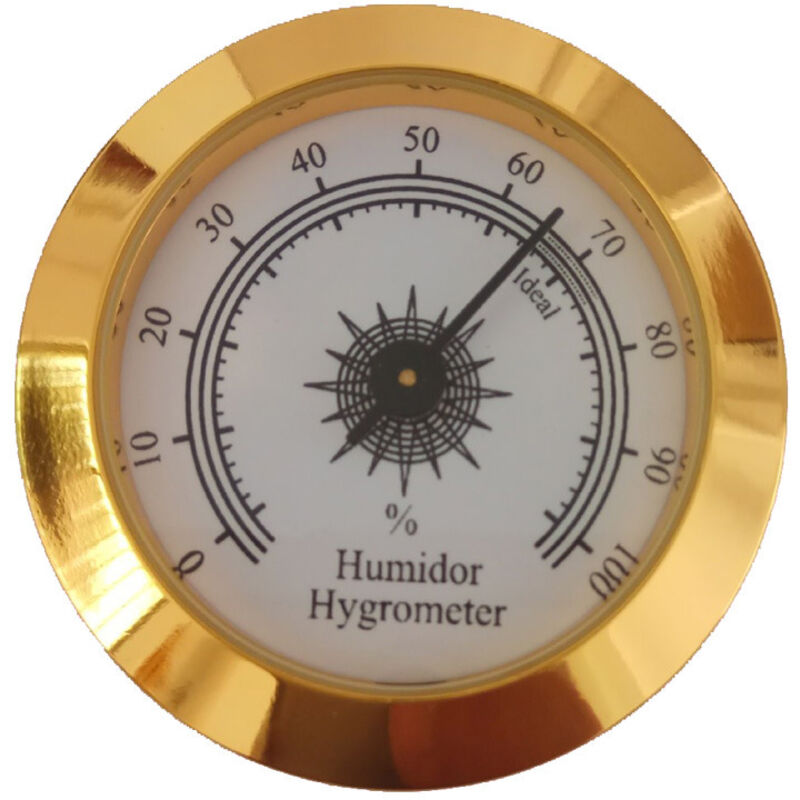 [neuwertig]rundes Digitales Hygrometer Zur Messung Der Luftfeuchtigkeit In Geigen Und Zigarren Bei Der Instrumentenpflege (gold, 50 Mm)