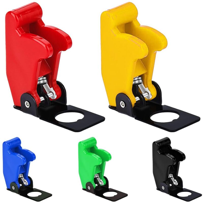 [neuwertig]set Mit 5 Schutzkappen Für 12-mm-befestigungslöcher In Rot/gelb/blau/grün/schwarz, Staubdicht, Schutzabdeckung In Flugzeugqualität Für Kippschalter.