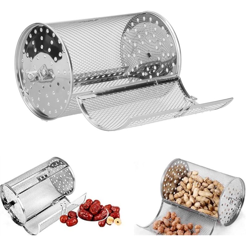 [neuwertig]frittierkorb Für Backofen, 360° Drehbarer Frittierkorb Aus Edelstahl Für Elektrische Küchenöfen, 11,9 X 11,9 X 18 Cm