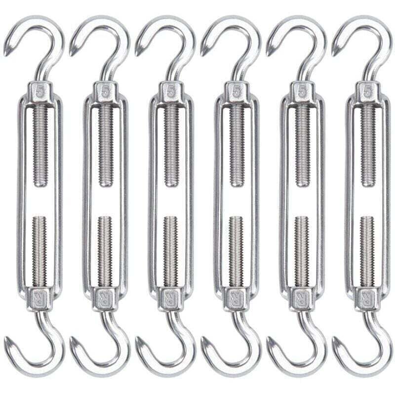 [neuwertig]m5 Edelstahl-kabelspanner, 6er-pack, Verstellbarer, Robuster Drahthaken Und Hakenspanner Für Seile, Kabel, Wäscheleinen, Gitter Zur Sonnenschutzmontage