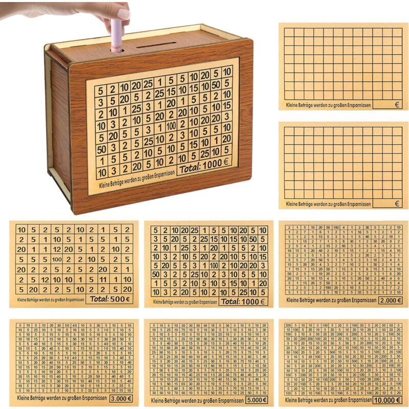 [neuwertig]japanisches Sparschwein Aus Holz, Vintage-spardose, Goalsaverbox-sparkasse Mit 8 Zielen 500 1000 2000 3000 5000 10000 Hilft Kindern Und Erwachsenen, Mit Dem Sparen Zu Beginnen