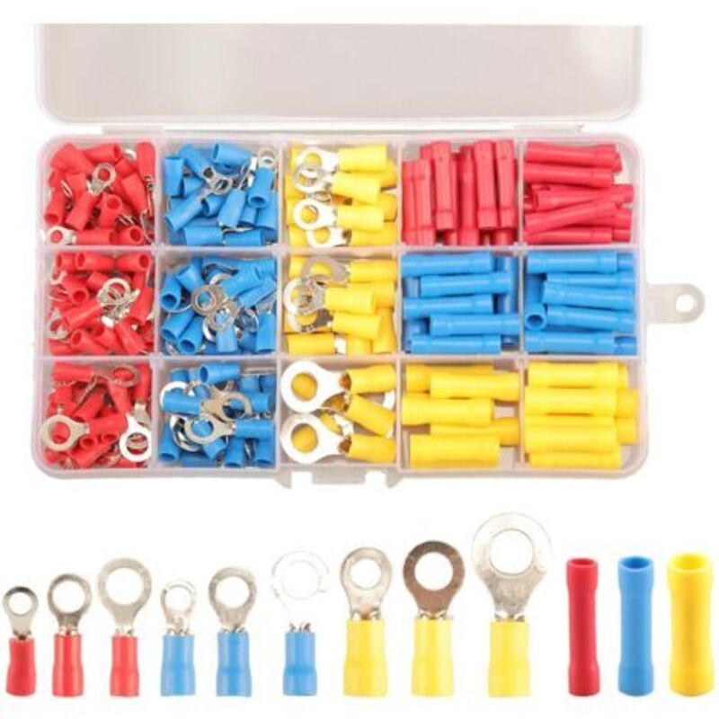 [neuwertig]258 Stück Crimp-ringverbinder, 12 Arten Von Crimp-ringverbindern, Isolierte Crimp-anschlüsse, Elektrische Draht- Und Kabelverbinder