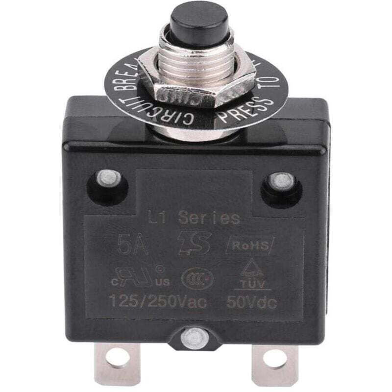 [neuwertig]thermischer Rücksetz-leistungsschalter, 125-250v Ac 50v Dc Überstromschutz-druckknopf-leistungsschalter (18 Ampere)