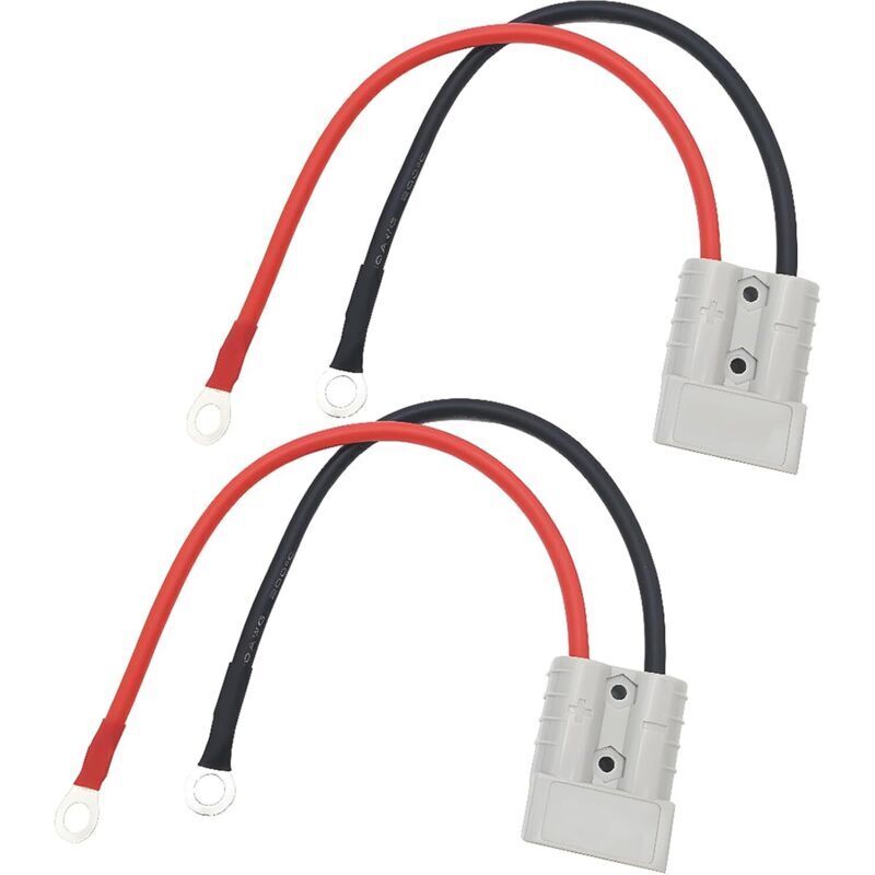 [neuwertig]50a 600v Batterieanschluss, Gabelstapler-batterieladegerätanschluss Mit 10awg O-ring-batterieanschlusskabel (2 Stück)