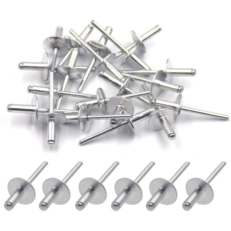 [neuwertig]packung Mit 50 Aluminium-blindnieten Mit Großem Flansch, 4,8 Mm X 12 Mm, 50er-packung (silber)