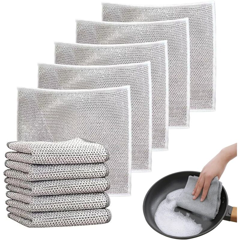 [neuwertig]10-teiliges Multifunktionales Geschirrtuch-set Aus Draht, Kratzfest, 20 X 20 Cm