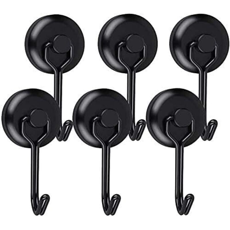 [neuwertig]starker Magnethaken, Neodym-magnet, Schwarz, Drehbarer Magnethaken, Magnethaken Für Küche, Geschirrtuch, Tafel, 6 Stück