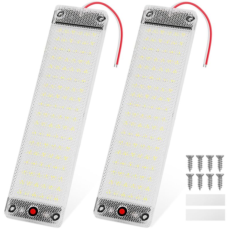 [neuwertig]12v Led-innenraumleuchte, Helle Autobeleuchtung Mit Schalter Für 12v-85v Boot, Van, Camping, Lkw, 2 Stück