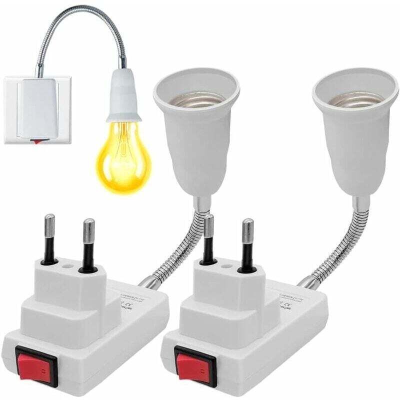 [neuwertig]e27-fassung Mit Funkschalter, 2 Stück, 360° Verstellbare Lampenfassung Für Leselampe, Schreibtischlampe, Schlafzimmerlampe