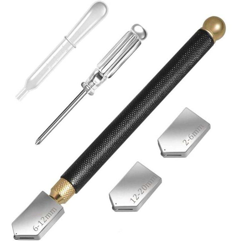 [neuwertig]professionelles Diamant-glasschneidwerkzeug Mit 3 Austauschbaren Köpfen (2–20 Mm) Für Fliesen, Spiegel Und Mosaike