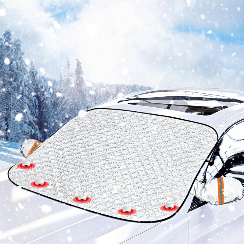 [neuwertig]magnetische Windschutzscheibenabdeckung 160×116cm Winter-windschutzscheibenschutz Frost- Und Schneefest Wasserdicht Universal-windschutzscheibenabdeckung Mit Reflektierenden Streifen