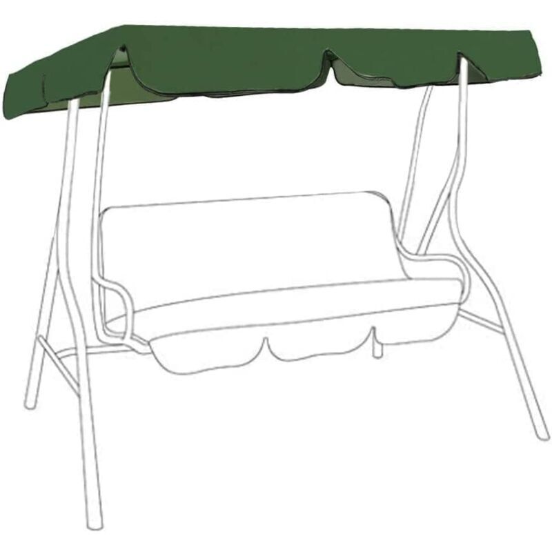 [neuwertig]ersatzdach Für Gartenschaukel, Wasserdicht (210d), Schaukeldach, Sonnenschutz Für Gartenschaukel, Uv-beständig (grün, 195 X 125 X 15 Cm) – Dreisitzer