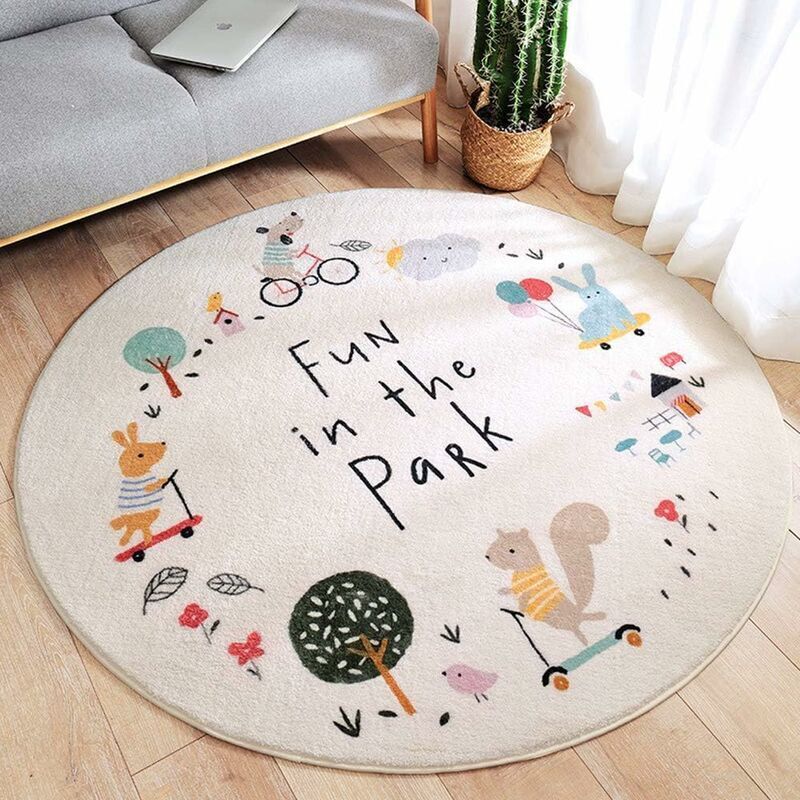 [neuwertig]dekorativer Teppich, Waschbarer Runder Flauschiger Teppich, Große Schutzmatte, Kinderteppich Fürs Wohnzimmer, Spielmatte, Babyteppich, Kinderteppich, 60 Cm, Typ 02
