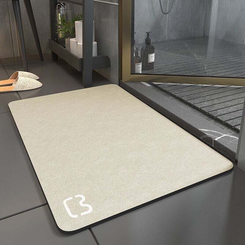 [neuwertig]diatomit Saugfähige, Schnelltrocknende, Rutschfeste Badematte, Beige – 60 X 90 Cm