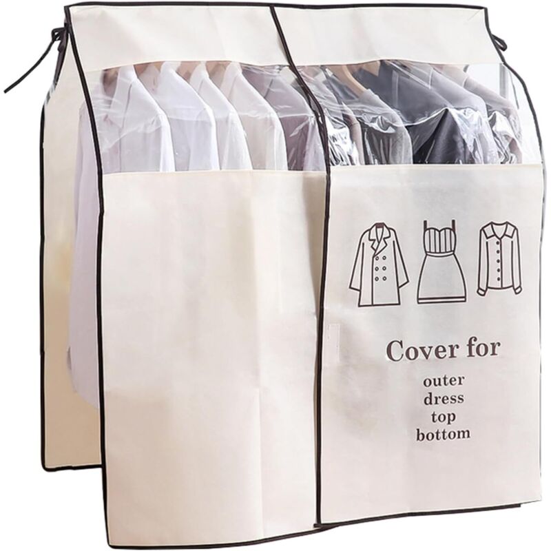 [neuwertig]kleiderstangenschutzhülle 120 X 120 Cm Beige Staubdichte Hülle Universelle Kleiderstangenabdeckung