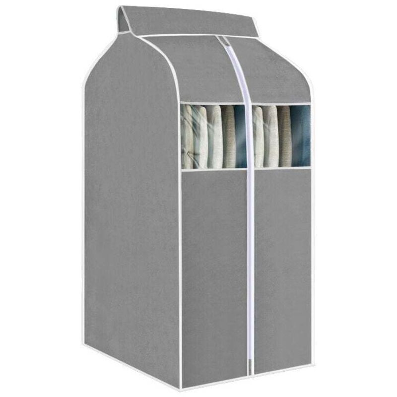 [neuwertig]beige Kleidersack Zum Aufhängen, Aufbewahrungstasche Für Kleiderorganizer Mit Transparenten Pvc-fenstern, Staubdichte Kleidersackabdeckung, 6048100 Cm