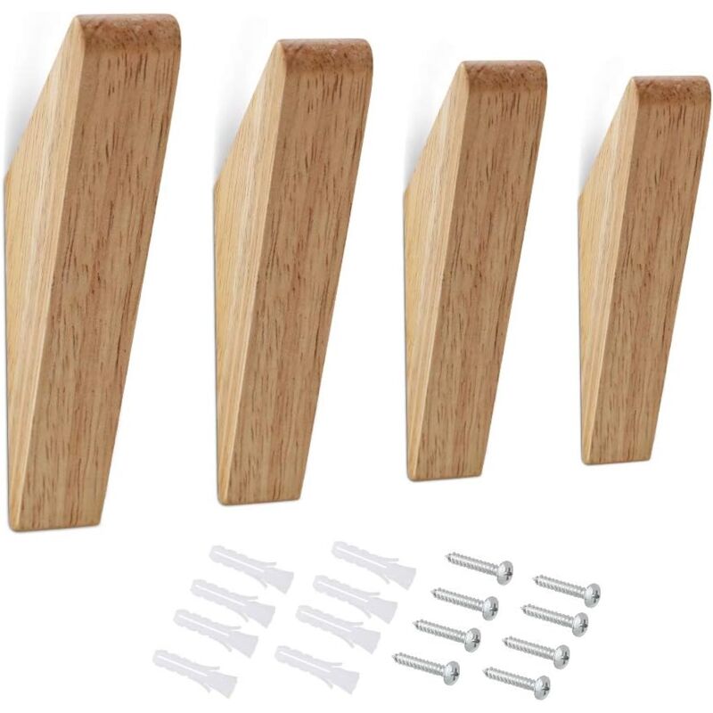 [neuwertig]huthaken Aus Holz, Wandhaken Aus Naturholz, Dreieckiger Holzhaken, Geeignet Für Hüte, Jacken, Taschen, Kleidung (4 Stück)