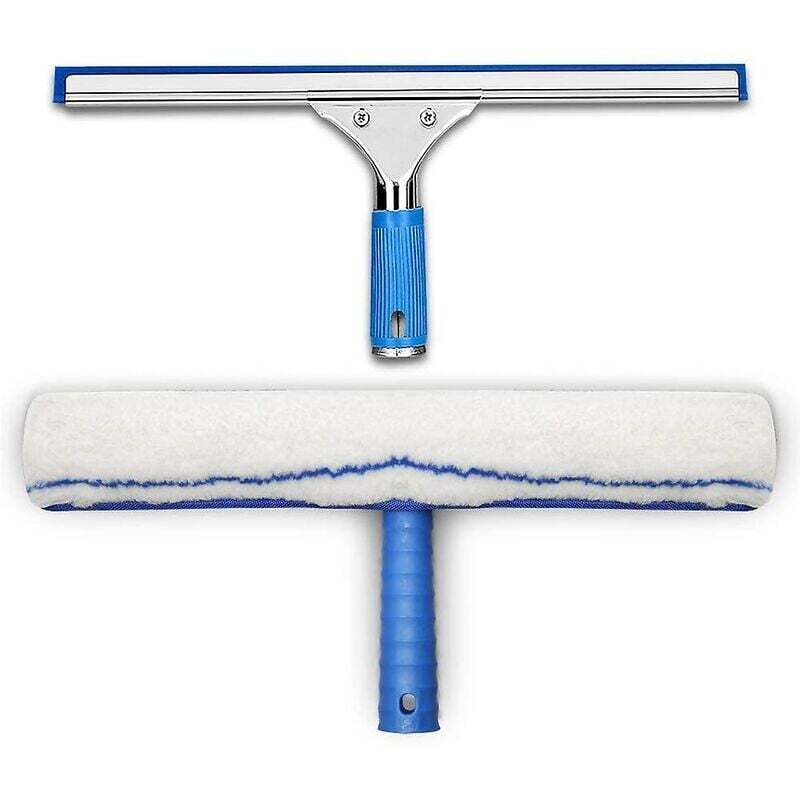 [neuwertig]fensterreinigungsset, Fensterabzieher Und Mikrofasertuch, Duschabzieher Mit Gummilippe, Fensterreinigungswerkzeug, 35 Cm Aquablade-abzieher
