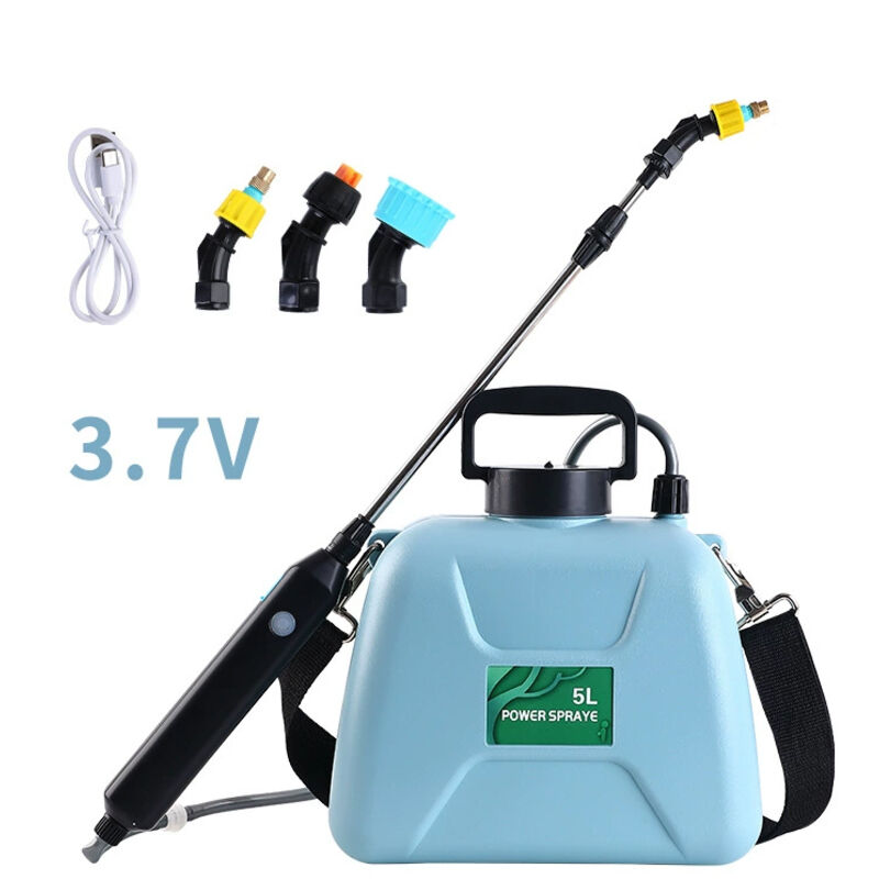 [neuwertig]elektrische Gartenspritze Mit 3 Verstellbaren Düsen, Usb-ladefunktion, Pflanzenschutzspritze Für Garten, Unkrautbekämpfung Und Autowäsche (5-liter-sprühgerät, Blau)