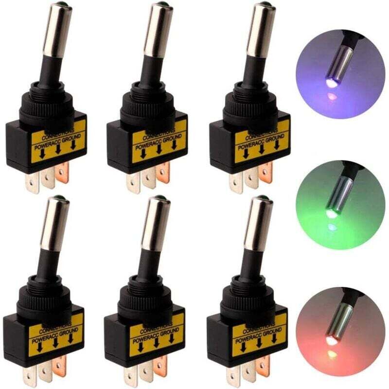 [neuwertig]12v-24v 20a 3-poliger Kippschalter Für Auto/motorrad Mit Led-anzeigen (2 Rot/2 Blau/2 Grün).
