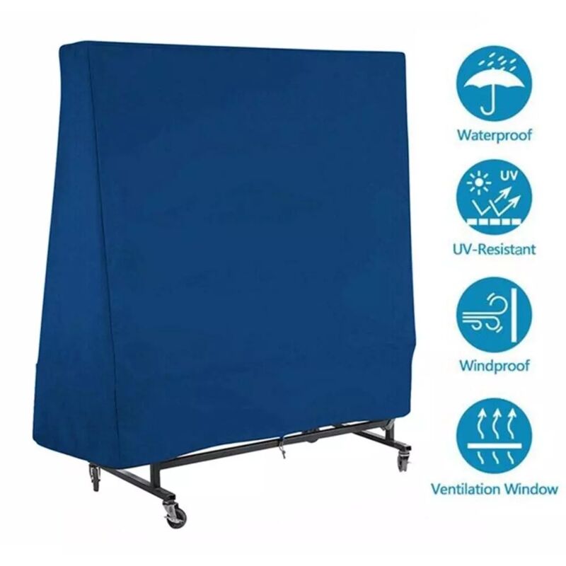 [neuwertig]wasserdichte Tischtennisplattenabdeckung Für Tischtennistische 165 X 70 X 185 Cm Blau