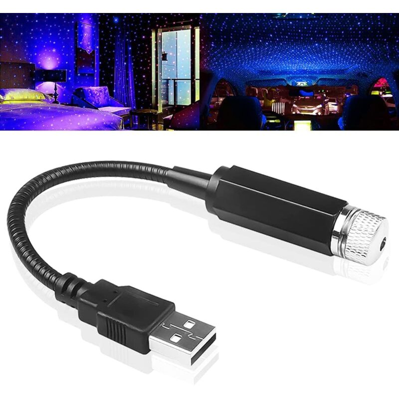 [neuwertig]usb-sternennachtlicht, Verstellbarer Romantischer Himmelsprojektor, Tragbare Stimmungsvolle Dekorationsnachtlampe Für Auto, Decke, Schlafzimmer, Party (blau-lila)