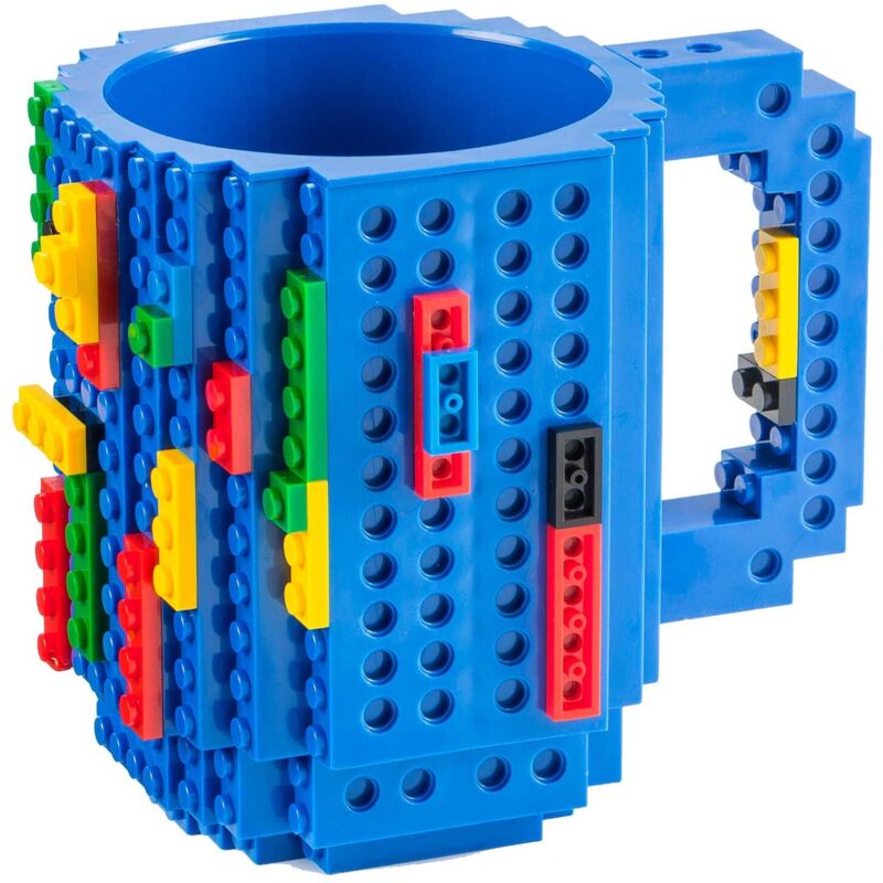 [neuwertig]bausteinbecher - Backstein-kaffeebecher - Baustellen-backsteinbecher - 350 Ml Kaffeebecher (blau)