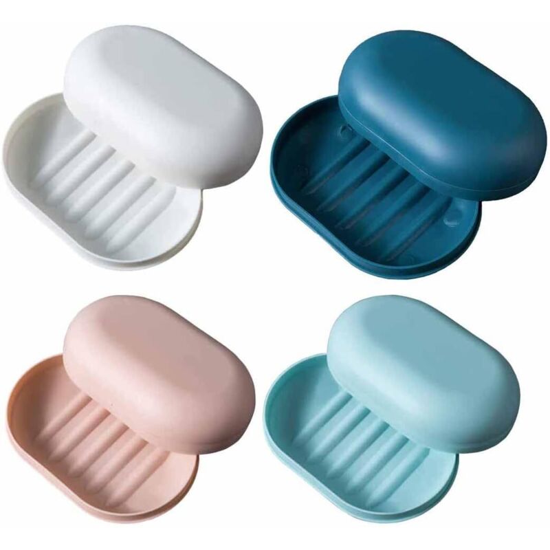 [neuwertig]4er-set Seifenschalen Mit Deckel – Wasserdichte Reiseseifenschale – Wiederverschließbare Seifenschale – Für Dusche, Reisen, Wandern, Badezimmer, Schule, Fitnessstudio