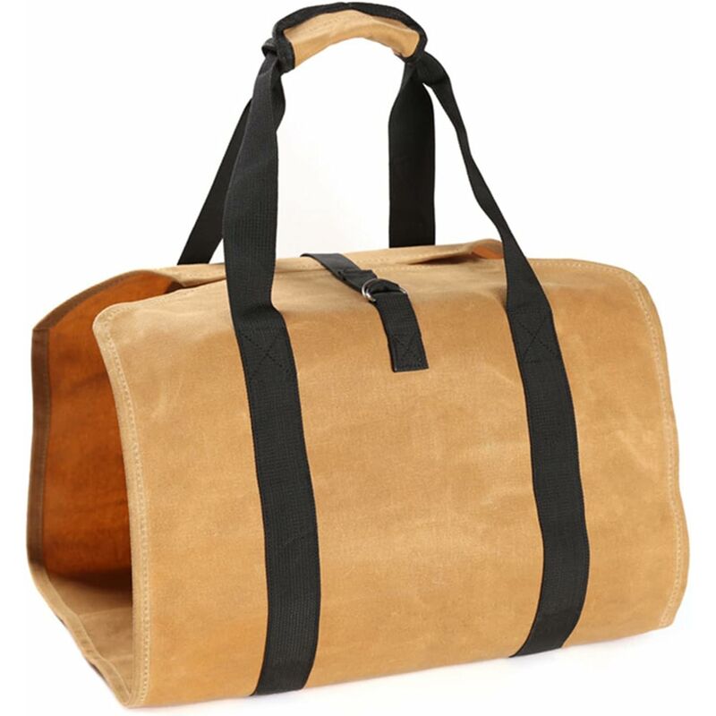 [neuwertig]holzsack Aus Segeltuch, Holzkorb, Aufbewahrungstasche Für Brennholz Mit Griffen, Großes Fassungsvermögen Für Den Transport Von Brennholz Zum Kamin (9843 Cm)