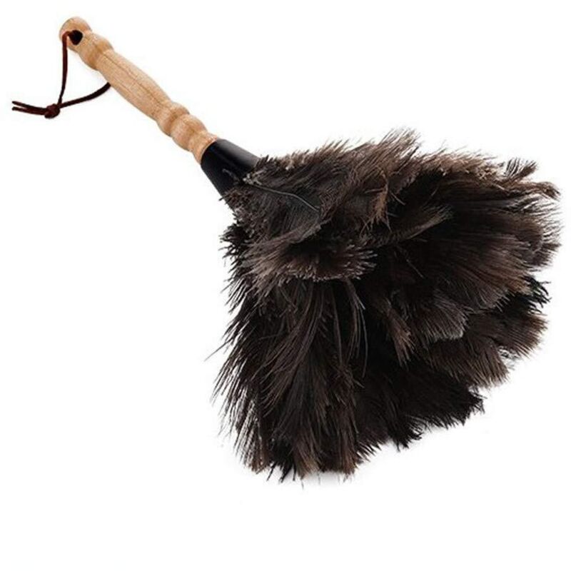 [neuwertig]straußenfeder-staubwedel – Bambusgriff – Staubtuch – Natürliche Straußenfedern – 32 Cm