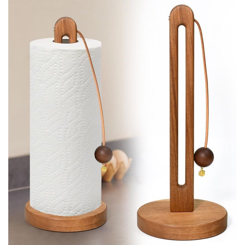 [neuwertig]papierhandtuchhalter, Küchenrollenhalter Aus Holz, Holzständer Für Papierhandtuchrollen, Freistehender Papierhandtuchhalter, Papierhandtuchspender Für Küche Und Esstisch, 31 X 18 Cm