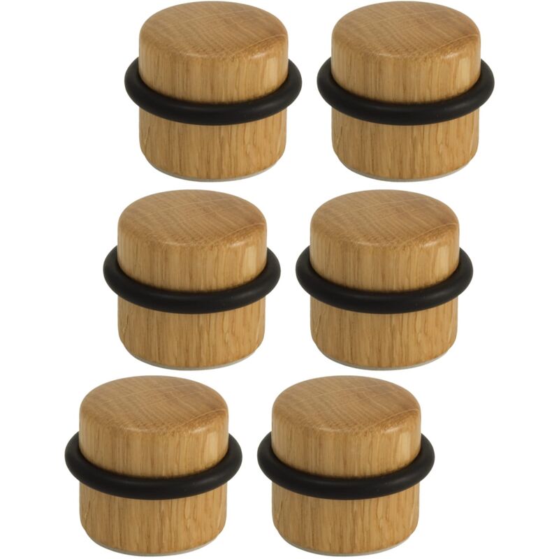[neuwertig]türstopper – Selbstklebende Türstopper Aus Holz Für Böden – Türpuffer Zum Schutz Von Türen Und Wänden – 6er-pack (eiche)