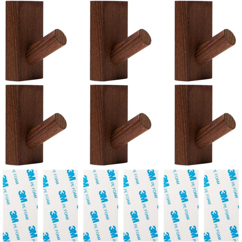[neuwertig]selbstklebende Wandhaken In Holzoptik Für Garderobenständer, Kein Bohren Erforderlich, Für Eingangsbereich, Kindergarderobe, Selbstklebende Holzhaken Zum Aufhängen Von Kleidung, Hüten Und S