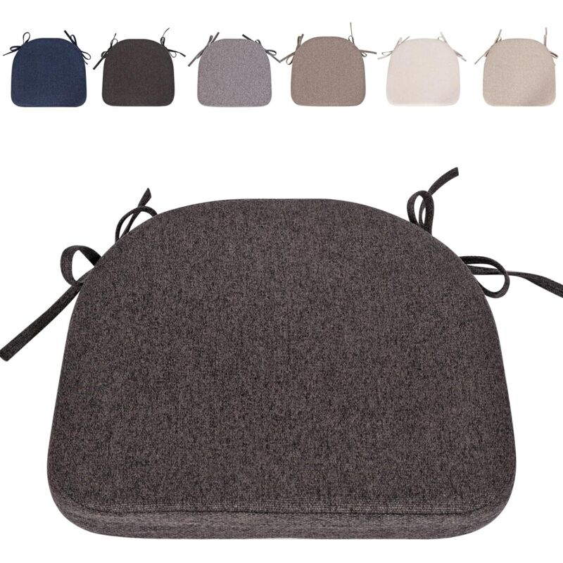 [neuwertig]stuhlkissen-set Mit Bändern (43 X 41 Cm), Rutschfest, Halbkreisförmig, Bequem, Waschbar, Rutschfest – Ideal Für Haus Und Garten (dunkelgrau – 1 Stück)