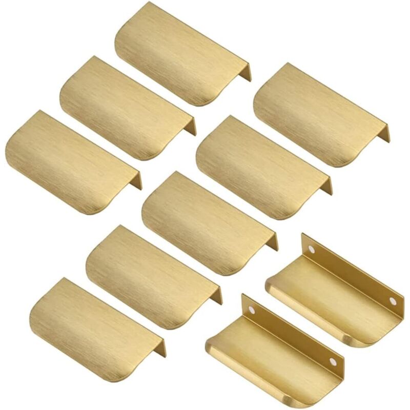 [neuwertig]unsichtbarer Goldgriff, 10 Stück, Goldgriff, Möbelgriff, Unsichtbarer Möbelgriff, 64 Mm Mittenabstand