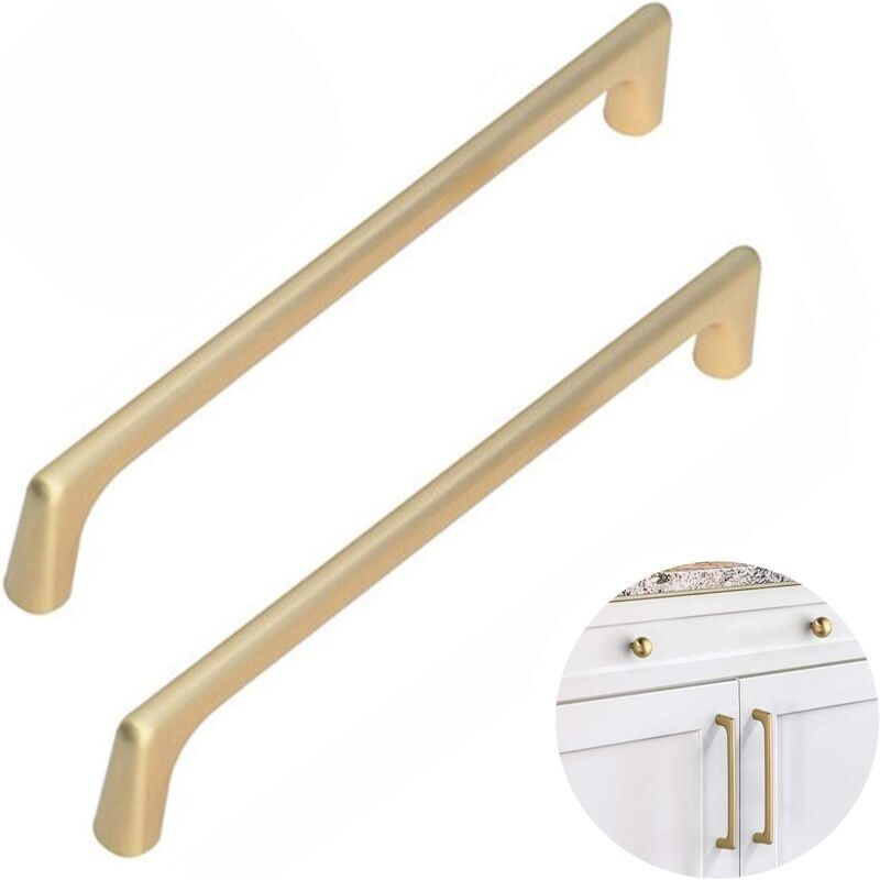 [neuwertig]2 Stück Küchenschubladengriffe Aus Gebürstetem Messing, Möbelgriffe, Moderne Schubladengriffe Für Küche, Schlafzimmer, Kleiderschrank, 160 Mm Lochabstand
